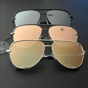 Quay Australia Sunglasses Trio - Black, Gold, Silver